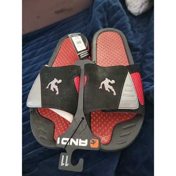 And 1 Men's Slides Red, Silver and Black Size 11 NWT SB1 - Picture 1 of 4